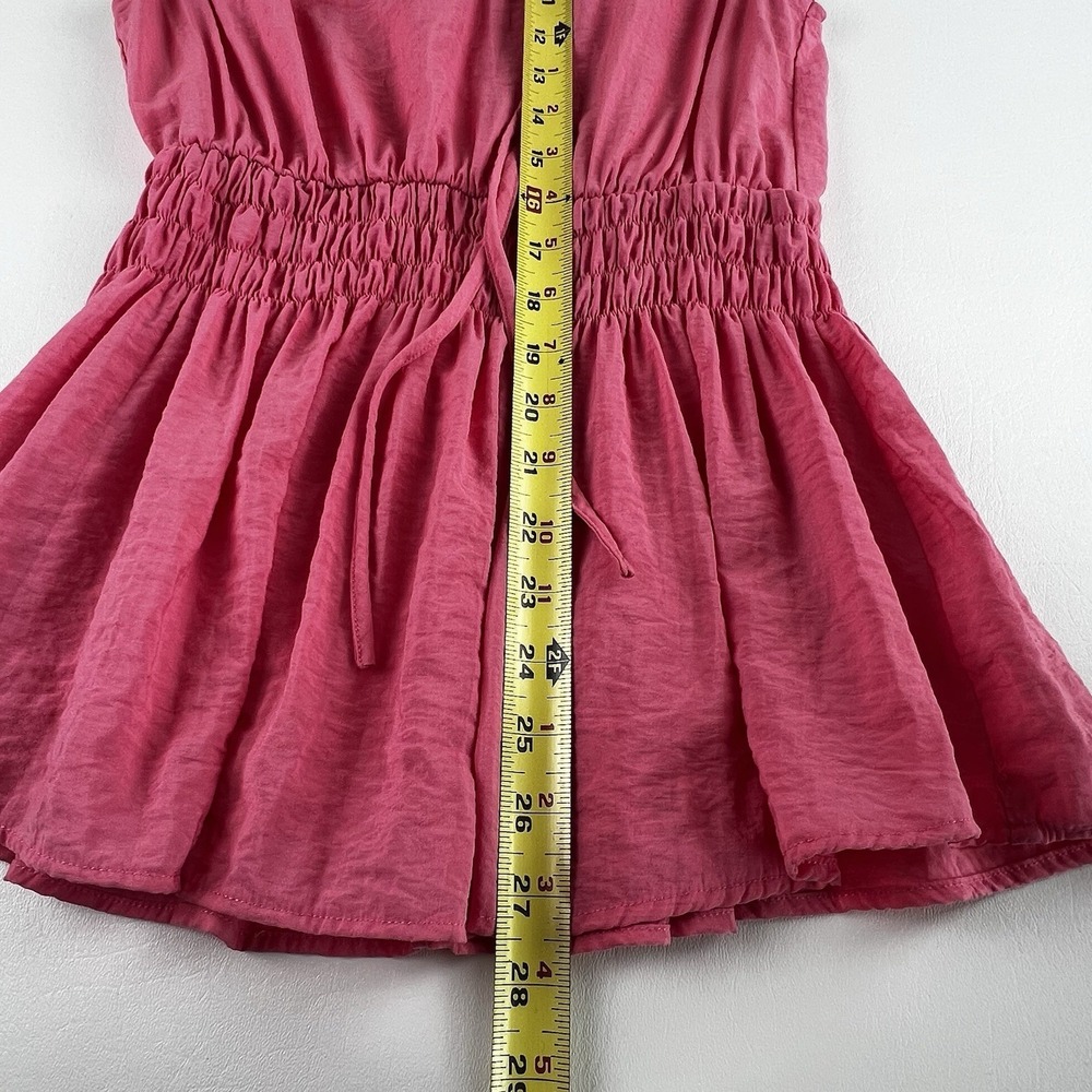 The Impeccable Pig Ruffle Sleeveless Top Pink Women's Sz M Boho - Picture 7 of 8